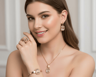 Luxury Crystal Frame Jewelry Set - Zambeel