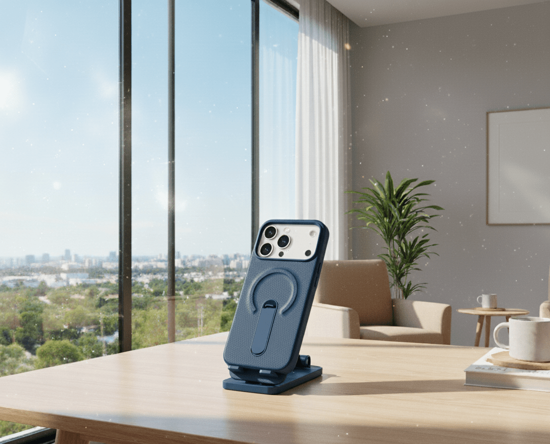 Luxury Leather MagSafe Case with Ring Kickstand for iPhone - Zambeel