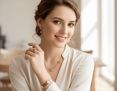 Luxury LV Charm Gold Jewelry Set - Zambeel