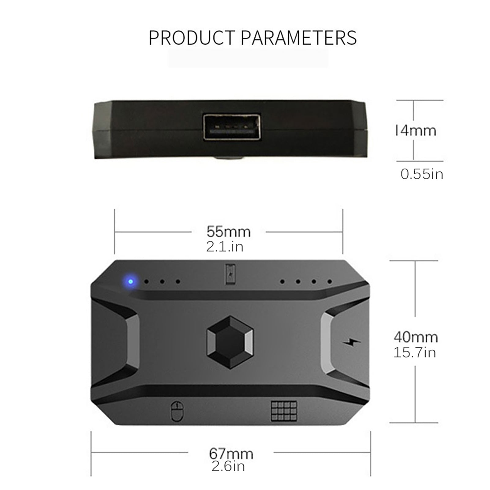 M1 Pro Keyboard Mouse Converter Portable Mobile Game Keyboard and Mouse Adapter BT5.0 Connection Support Android System - Zambeel