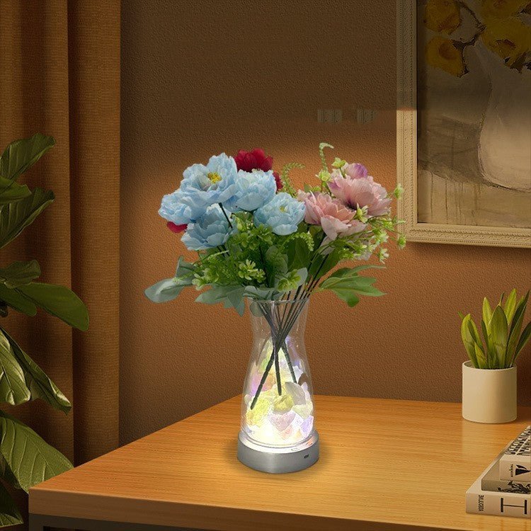 Magic Color Rotating LED Light Vase Creative Lamp Home Decor - Zambeel
