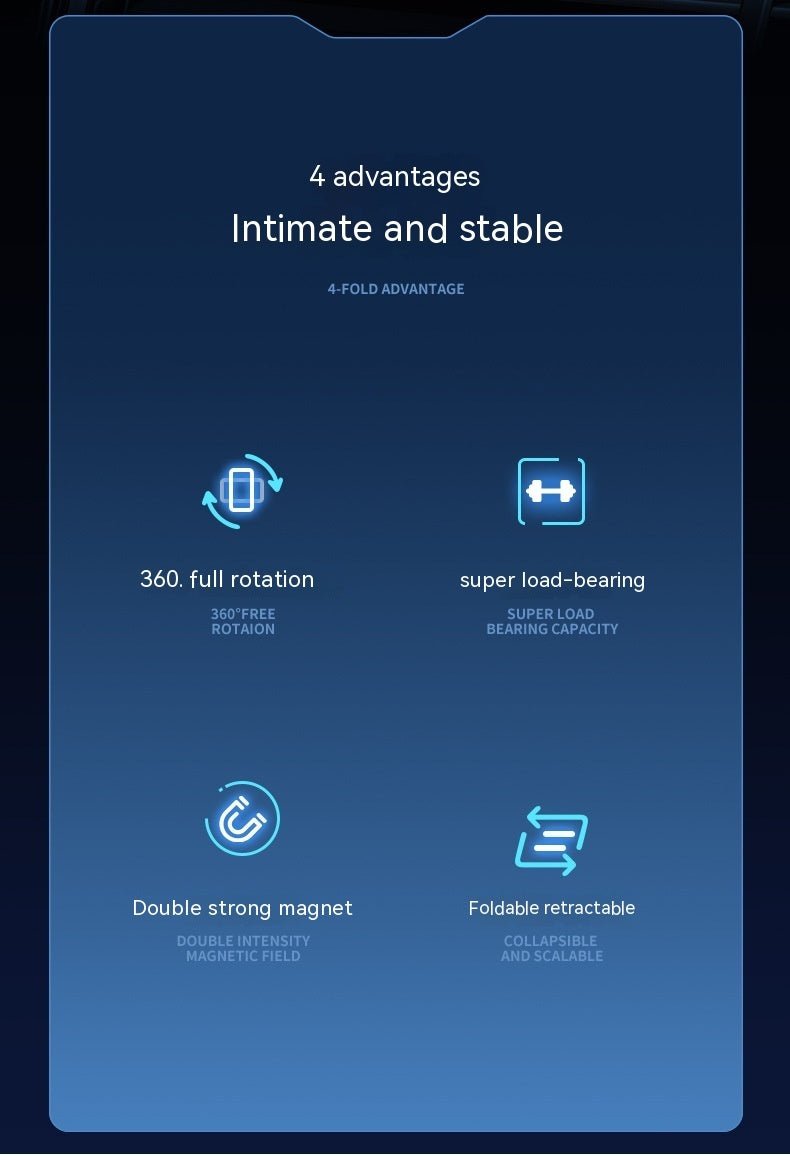 Magnetic Car Phone Holder Hanging Screen Car 360 Degree Rotating Metal Aluminum Alloy - Zambeel