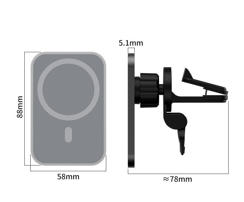 Magnetic Car Wireless Charger 15W Fast Charging Air Outlet - Zambeel