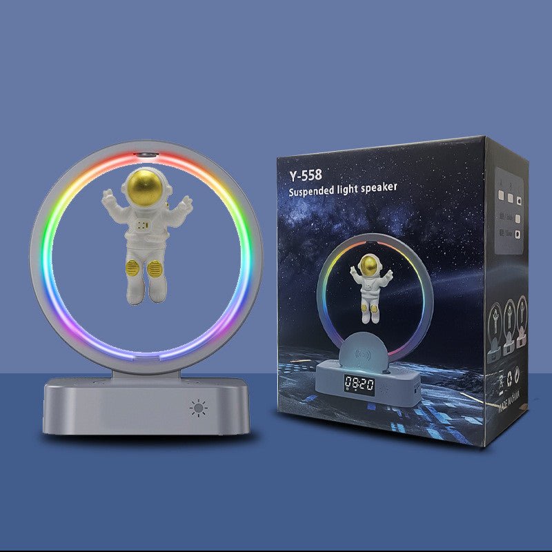 Magnetic Levitation Bluetooth - compatible Speaker Astronaut Home RGB Mini Radio TWS Sound Box Outdoor Wireless Subwoofer TF AUX USB - Zambeel