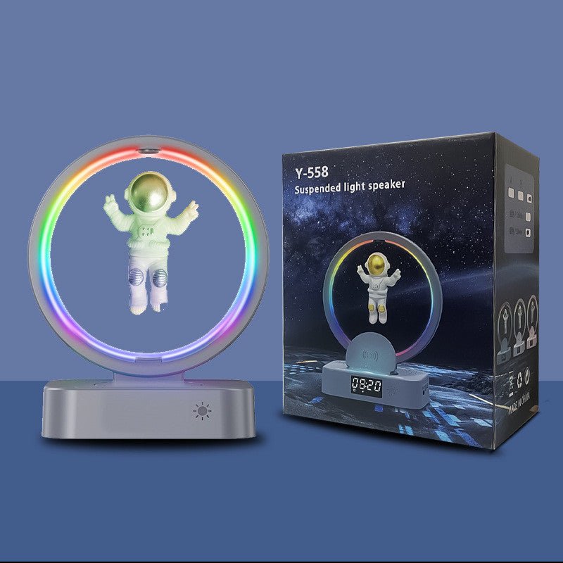 Magnetic Levitation Bluetooth - compatible Speaker Astronaut Home RGB Mini Radio TWS Sound Box Outdoor Wireless Subwoofer TF AUX USB - Zambeel