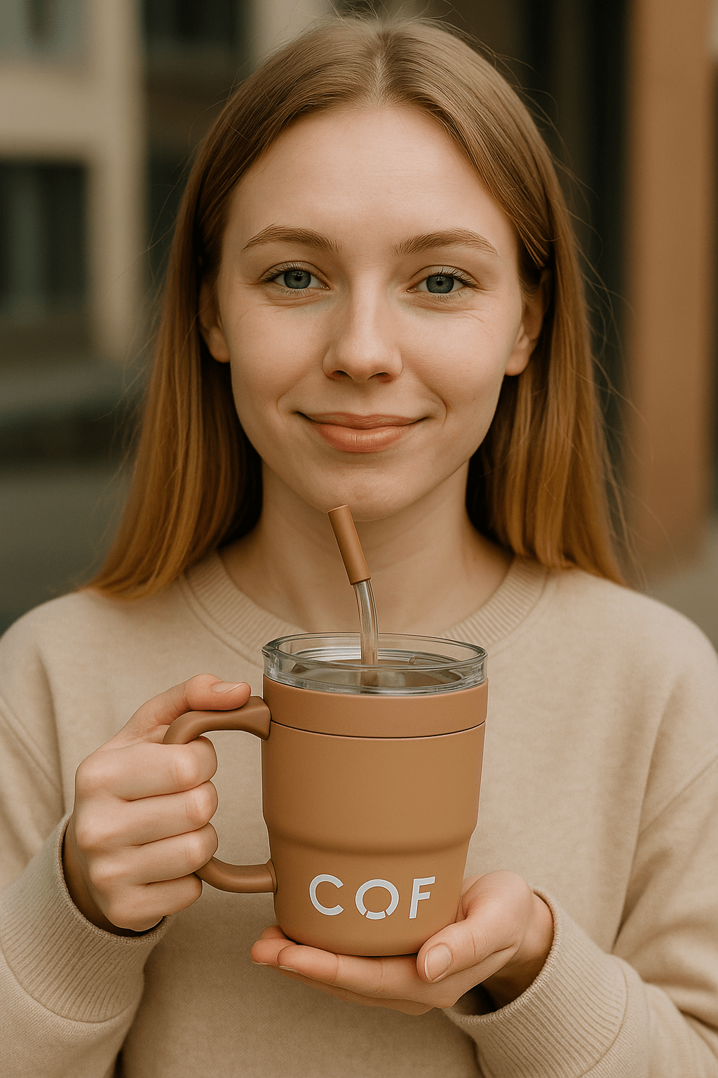 Matte Coffee Mug with Straw - Zambeel