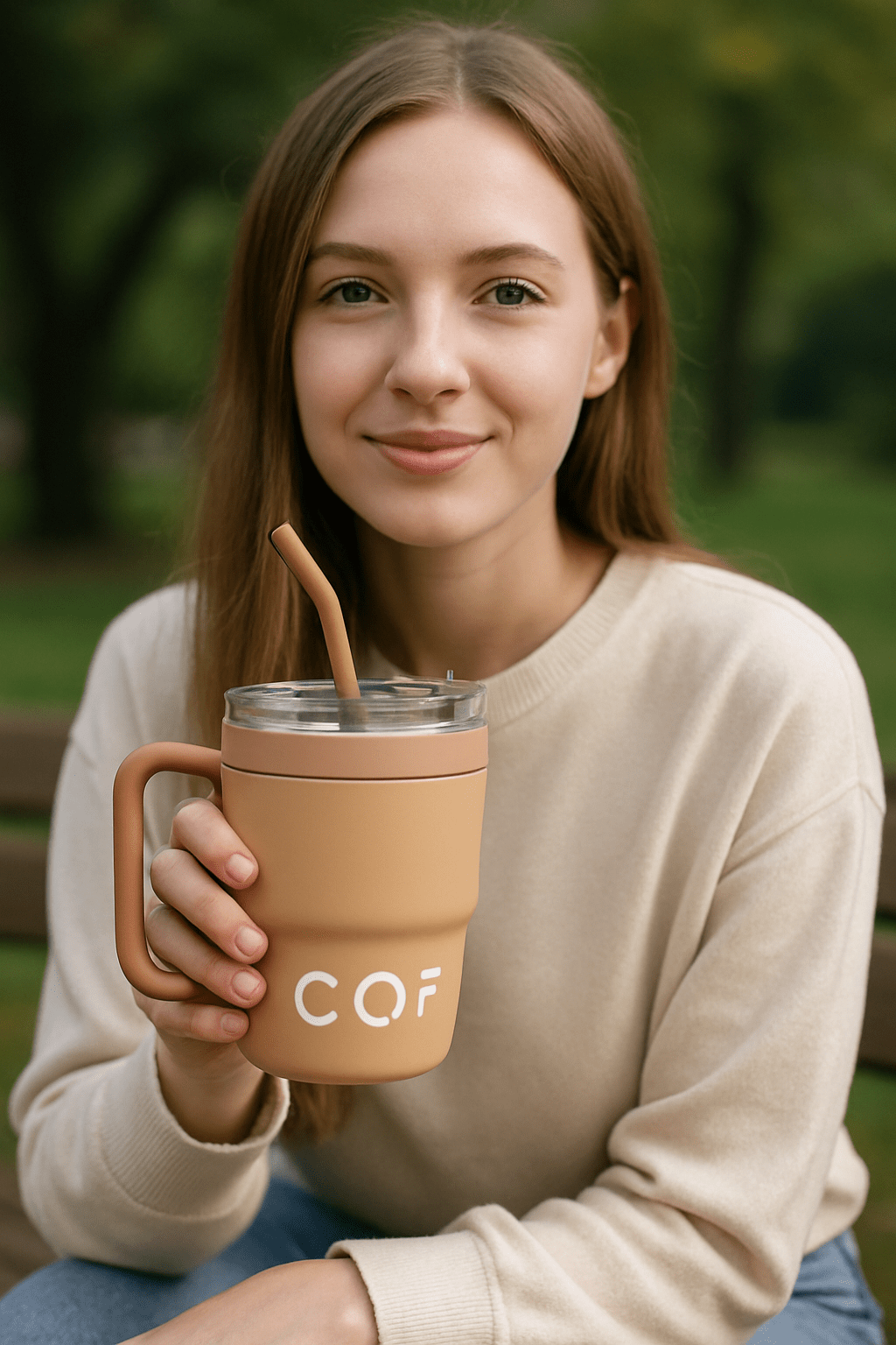 Matte Coffee Mug with Straw - Zambeel
