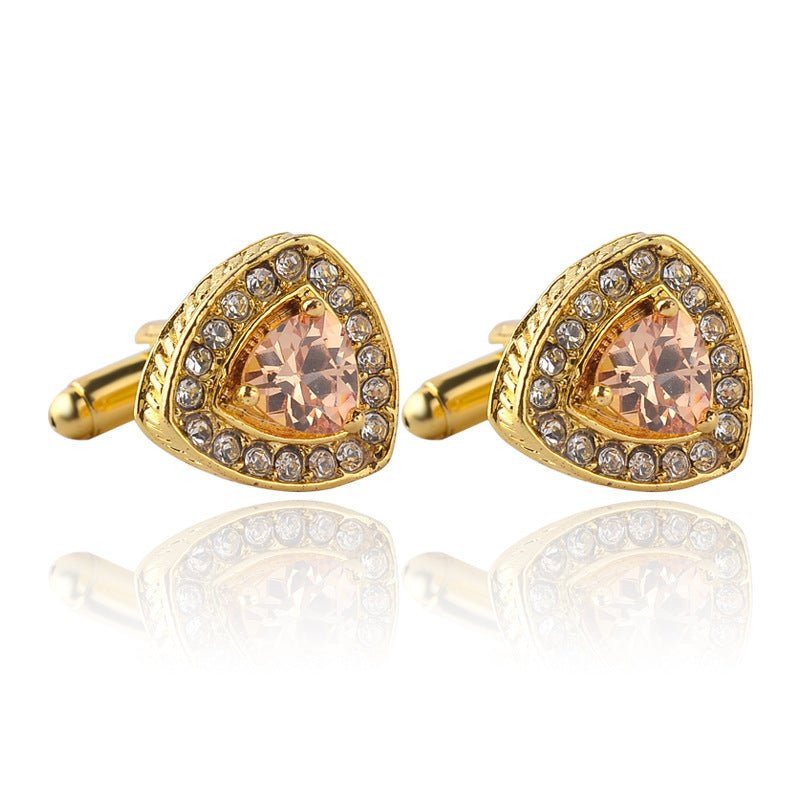 Men's Shirt Cufflinks Triangle Crystal French Diamond - Zambeel