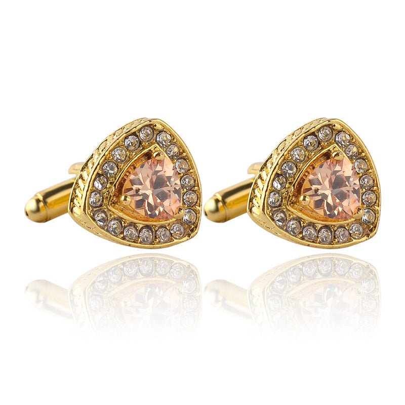Men's Shirt Cufflinks Triangle Crystal French Diamond - Zambeel