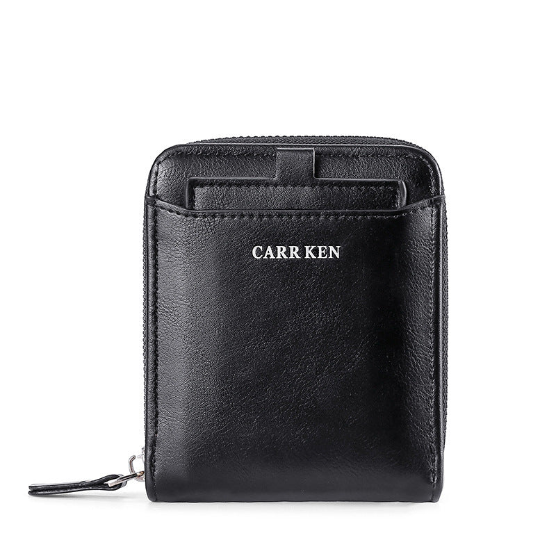 Men's Short Casual Fashion Zipper Wallet - Zambeel