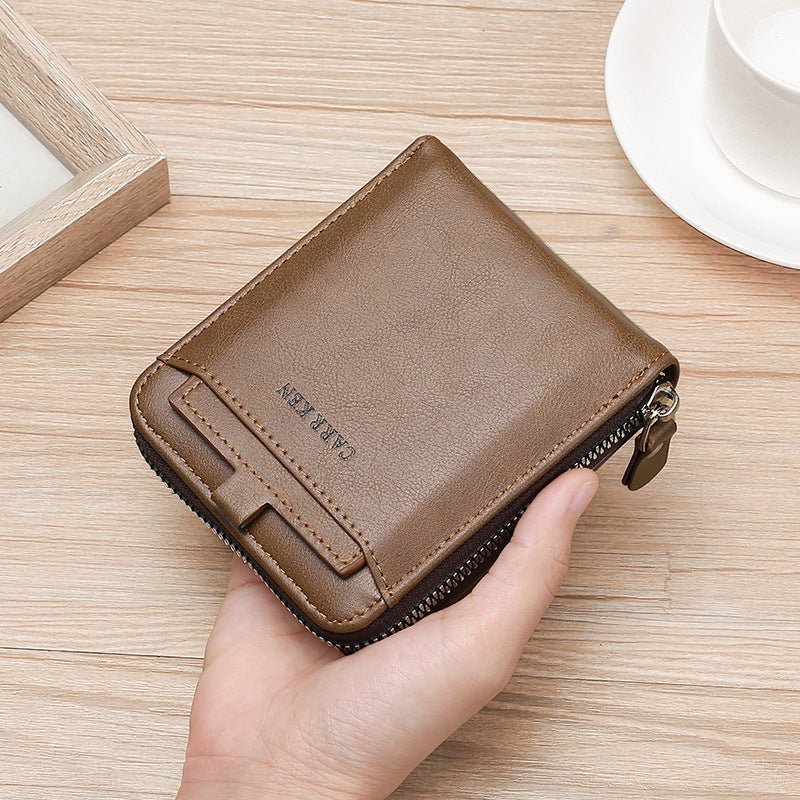 Men's Short Casual Fashion Zipper Wallet - Zambeel