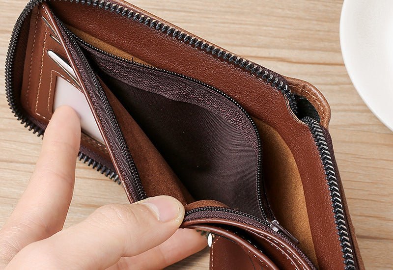 Men's Short Casual Fashion Zipper Wallet - Zambeel