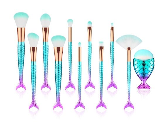 Mermaid Shaped Makeup Brushes - Zambeel