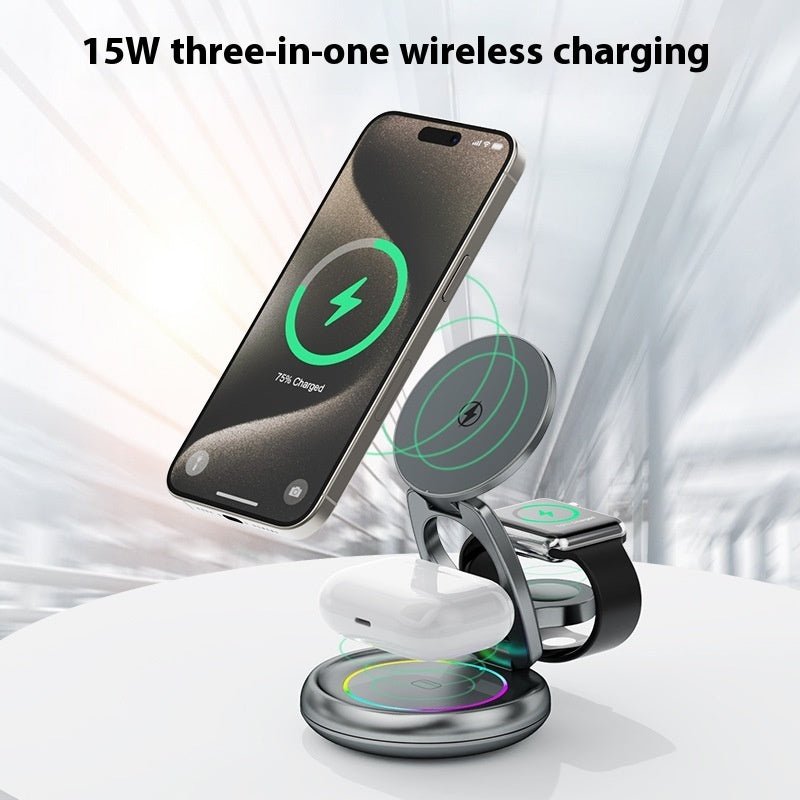 Metal 3 In 1 Wireless Rotatable Charger Bracket - Zambeel