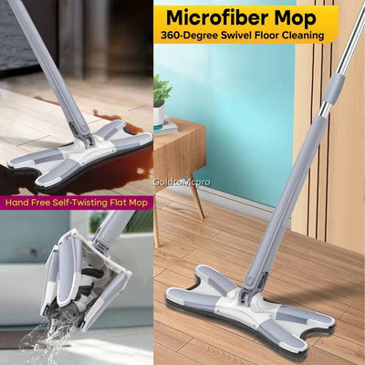 Microfiber 360° Swivel Flat Mop - Zambeel