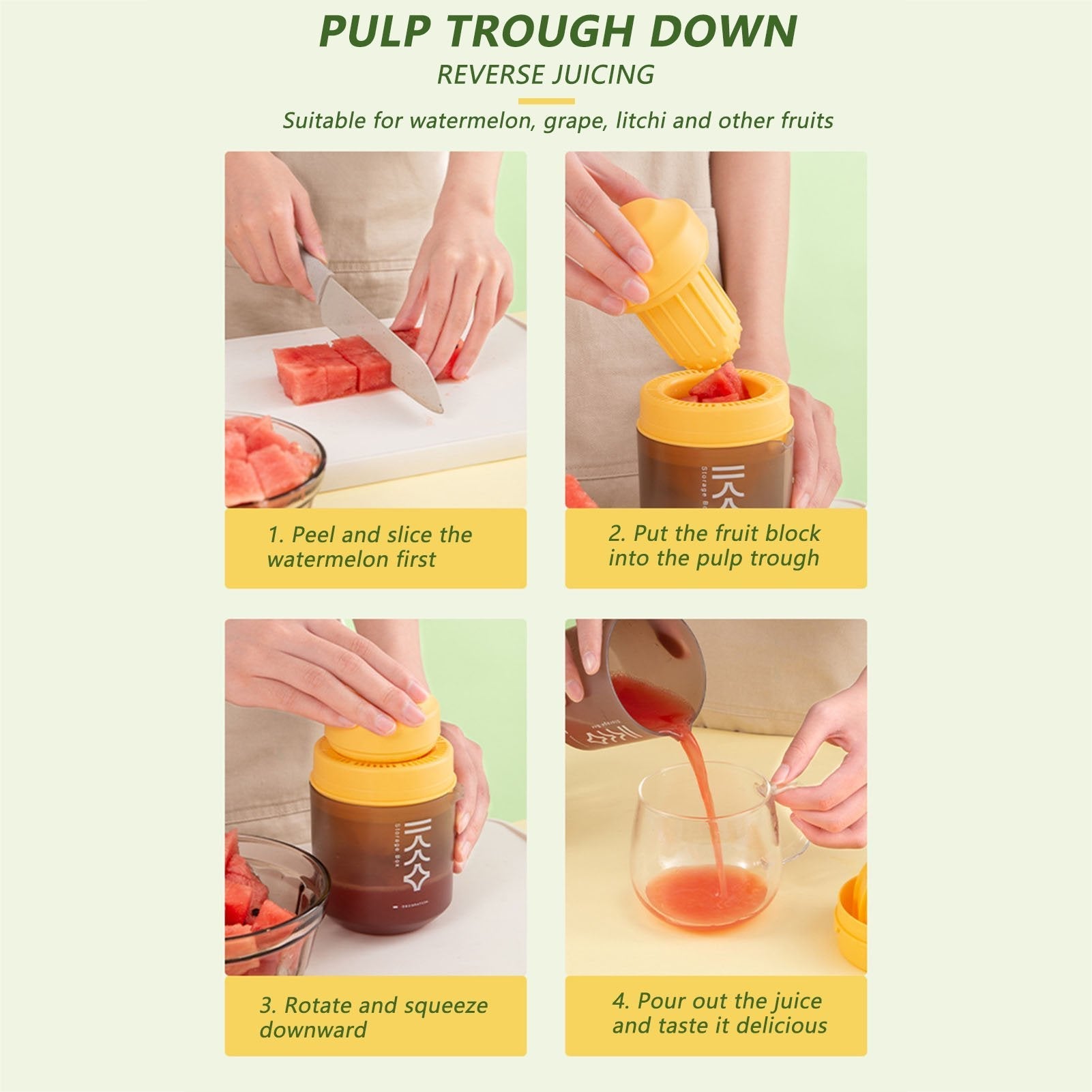 Mini Portable Manual Juicer Citrus Juicer Manual Lemon Squeezer Lime Orange Juicer Homemade DIY Fruit Orange Separating Juicer Fruit Separator Not Splash Semi - Transparent Non - electric Lemon Squeezer - Zambeel