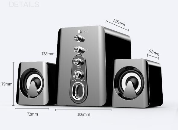 Mini USB 2.1 Speaker Wired Combination High Audio Heavy Bass Music Subwoofer Mobile Phone - Zambeel