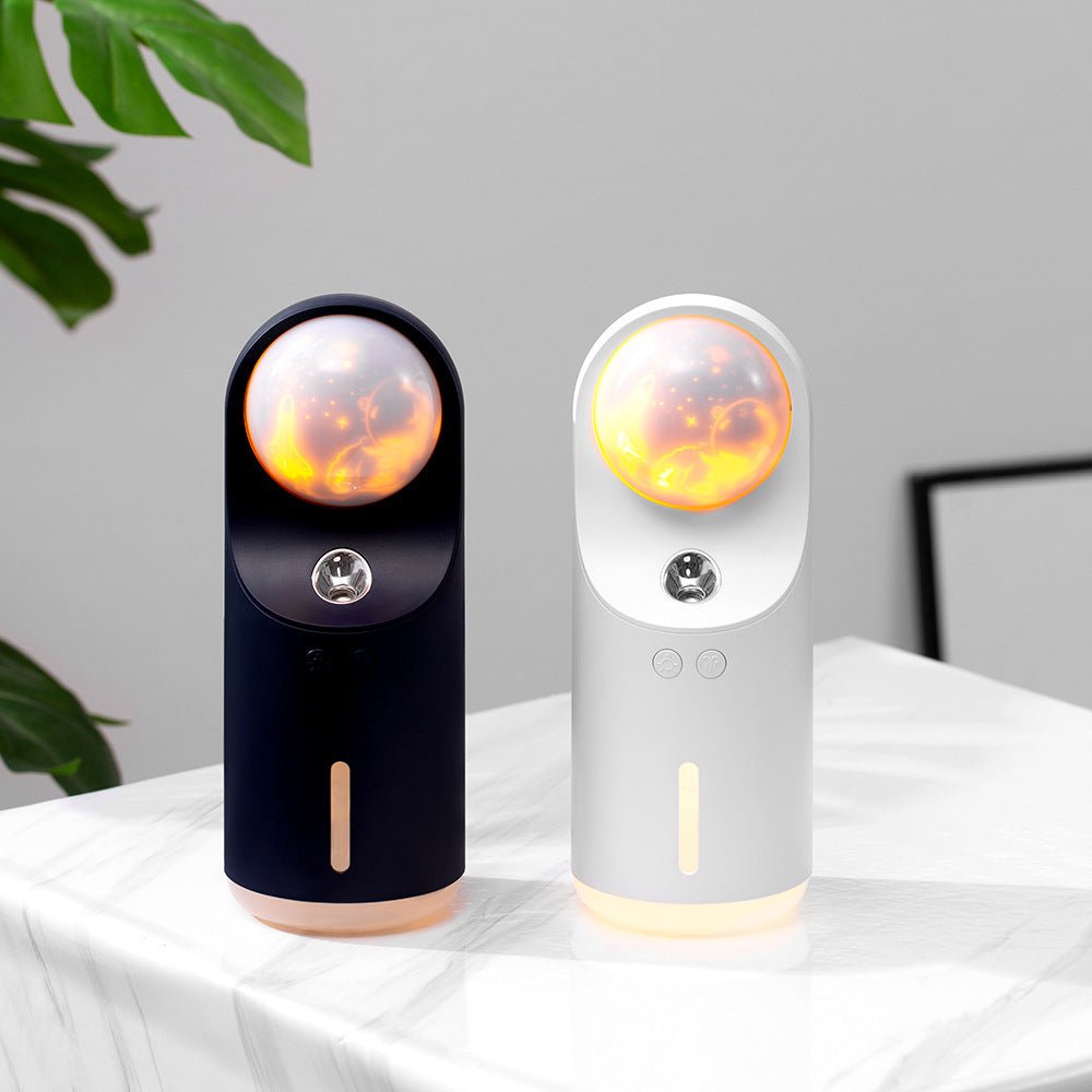 Mini Wireless Ultrasonic Air Humidifier Aroma Essential Oil Diffuser Cool Mist Maker Purifier With LED Night Lamp Projection - Zambeel