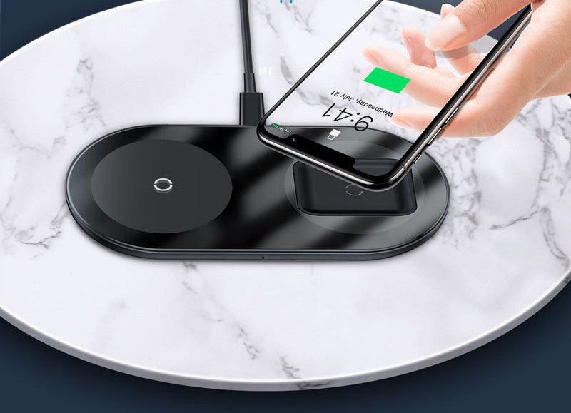 Minimalist 2 - In - 1 Wireless Charger Pro Version For Phones Pods - Zambeel