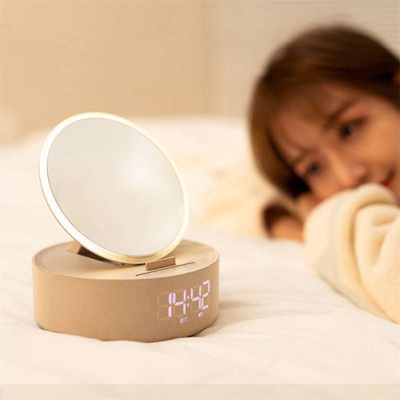 Mirror Wireless Charger Alarm Clock Bluetooth Speaker LED Night Light Smart Digital Clock Loudspeaker For Phone Charger - Zambeel