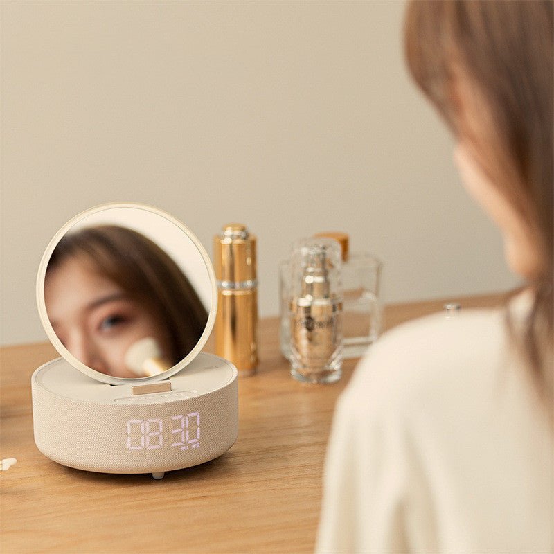 Mirror Wireless Charger Alarm Clock Bluetooth Speaker LED Night Light Smart Digital Clock Loudspeaker For Phone Charger - Zambeel