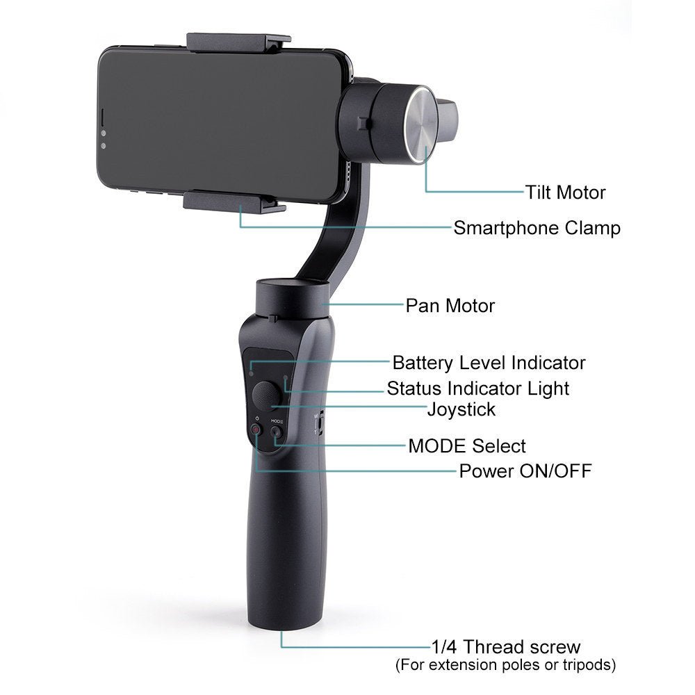 Mobile Phone Stabilizer 3 - Axis Handheld Gimbal - Zambeel
