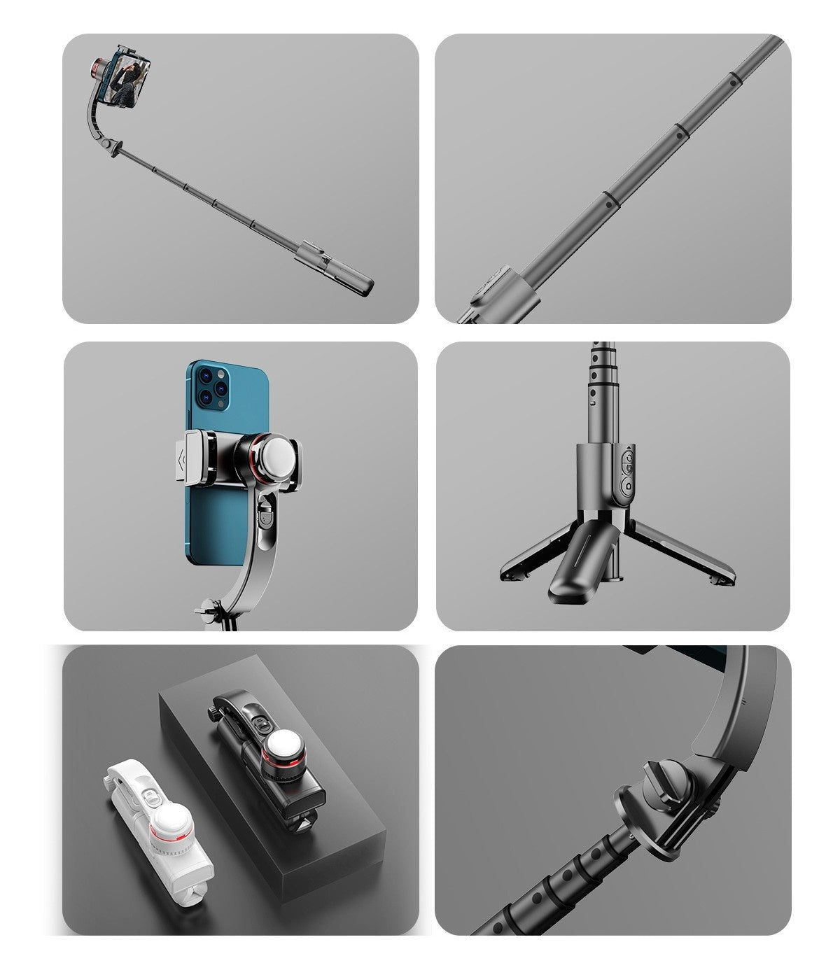 Mobile Phone Stabilizer Hand - held Tripod Head Selfie Stick - Zambeel