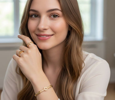 Modern Cross - Bar Zirconia Bangle Set - Zambeel