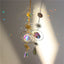 Moon And Hoop And Rainbow Crystal Rearview Mirror Decoration - Zambeel