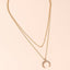 Moon Pendant Double - layer Necklace For Women Exaggerated And Personalized - Zambeel