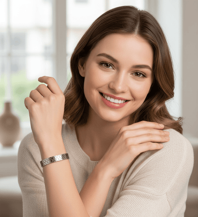 Moroccan Mesh Silver Bangle - Zambeel