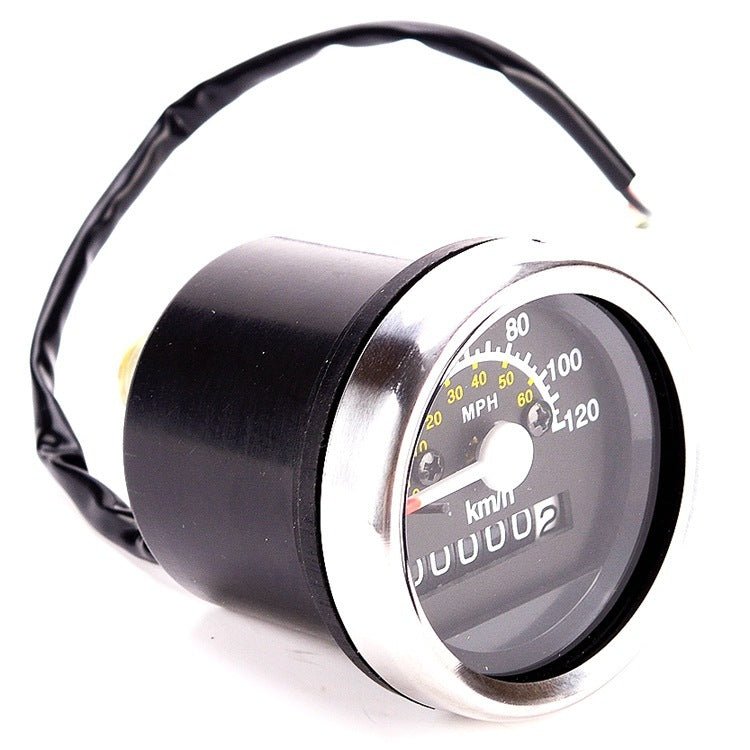 Motorcycle Mechanical Kilometer Mile Dual Scale Speedometer - Zambeel