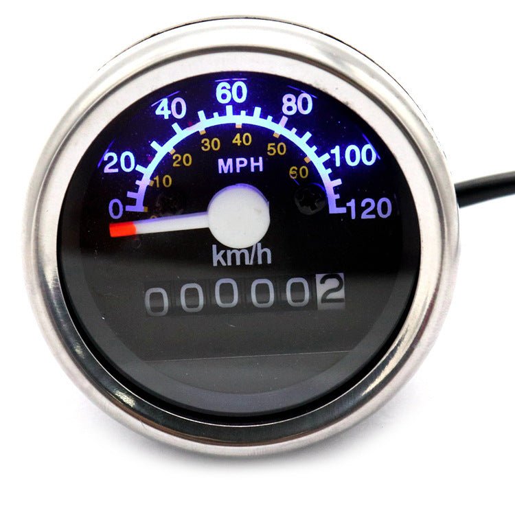 Motorcycle Mechanical Kilometer Mile Dual Scale Speedometer - Zambeel