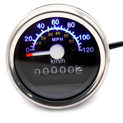 Motorcycle Mechanical Kilometer Mile Dual Scale Speedometer - Zambeel