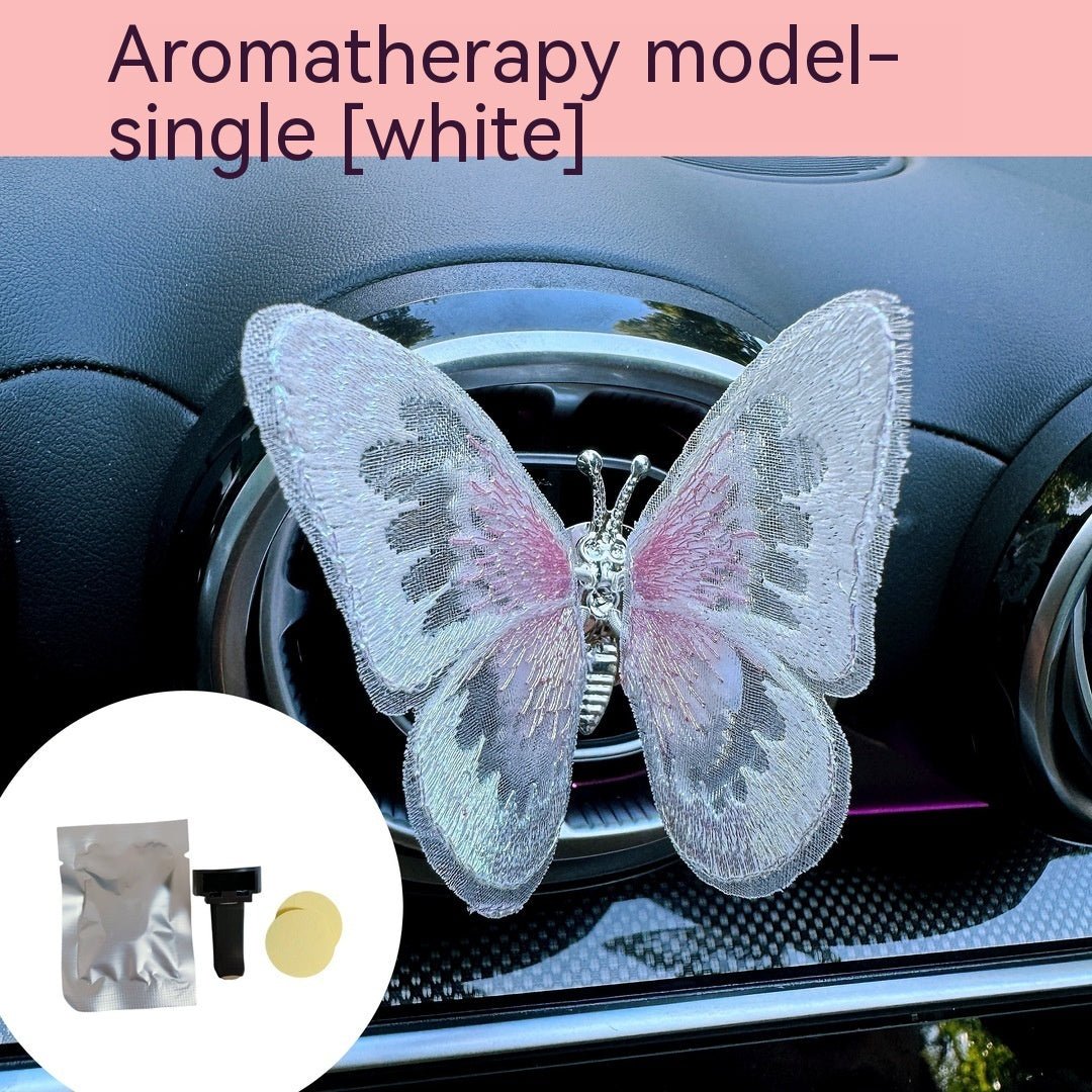 Moving Embroidery Butterfly Center Console Air Outlet Decoration Healing Series Car Accessories - Zambeel