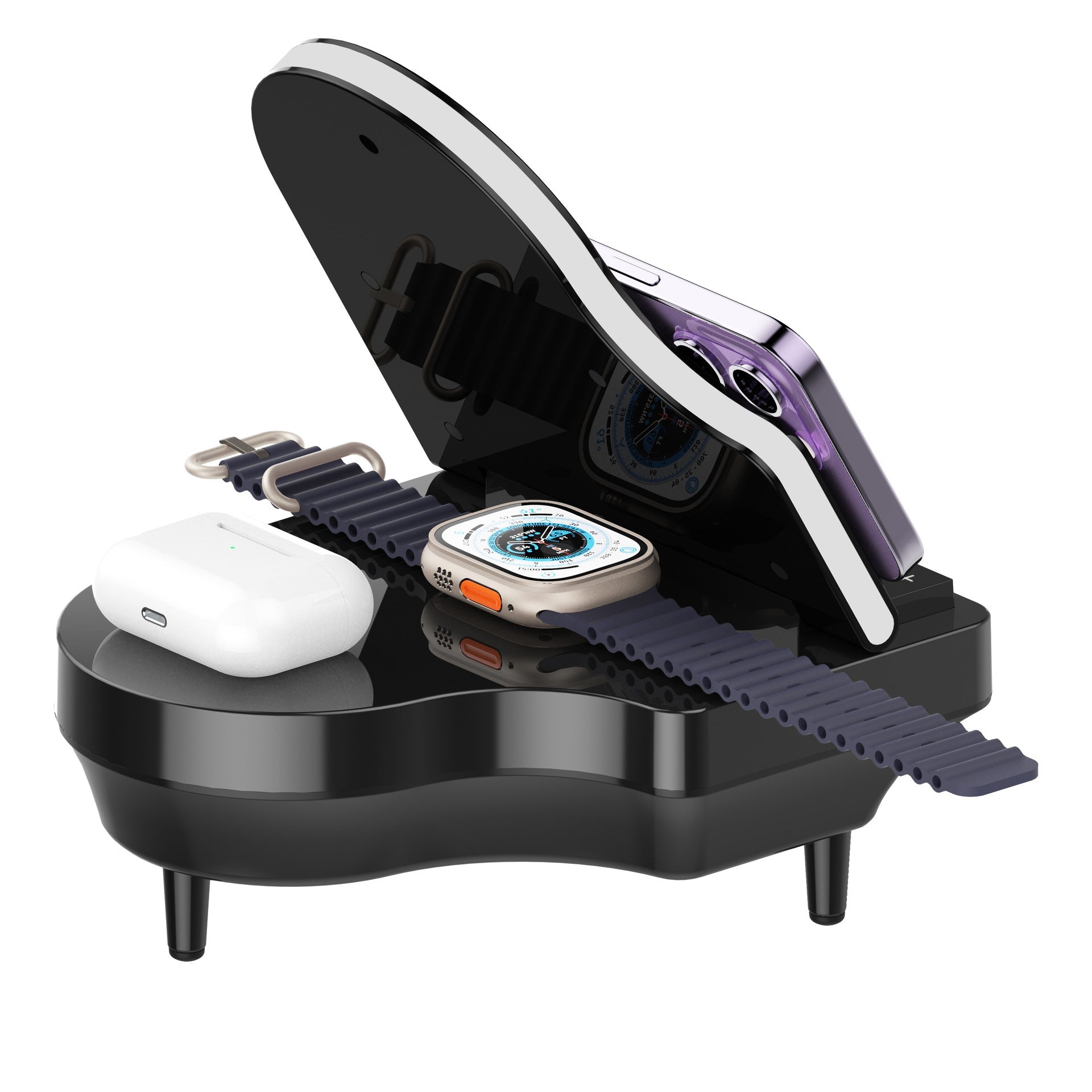 Multi - function Bluetooth Speaker 3 In 1 Wireless Charger With Mobile Phone Holder - Zambeel