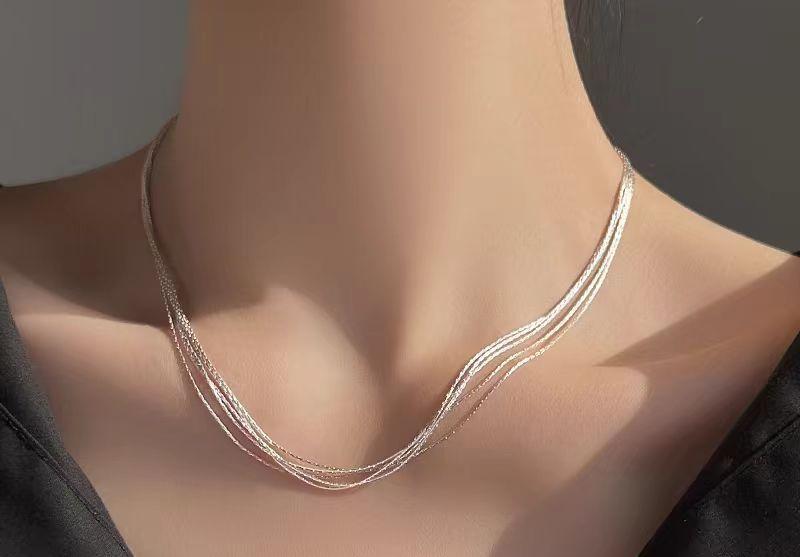 Multi - layer Small Snake Bone Necklace Simple Special - interest Design Cold Style Temperament Clavicle Chain - Zambeel