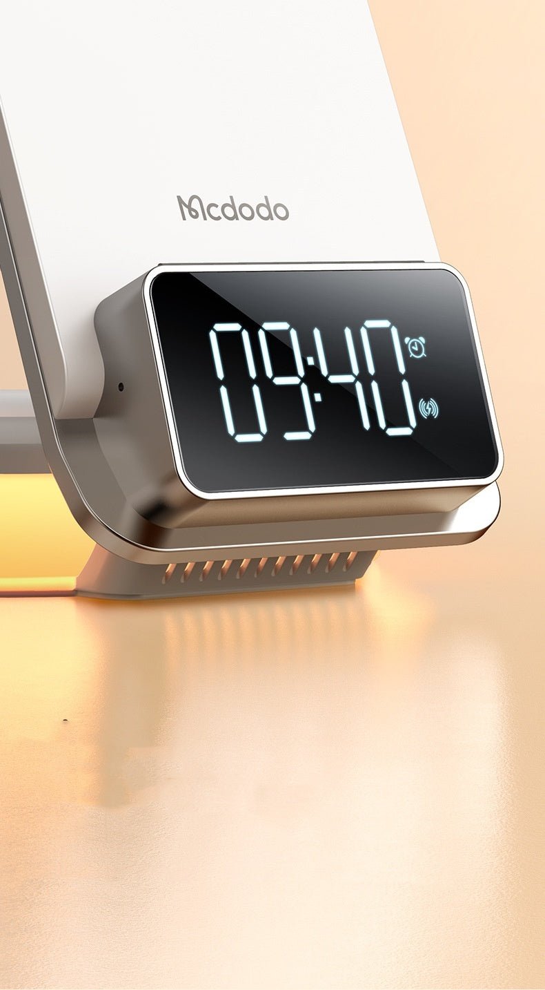 Multifunctional 15W Wireless Charger Foldable Desktop Stand With Night Light - Zambeel