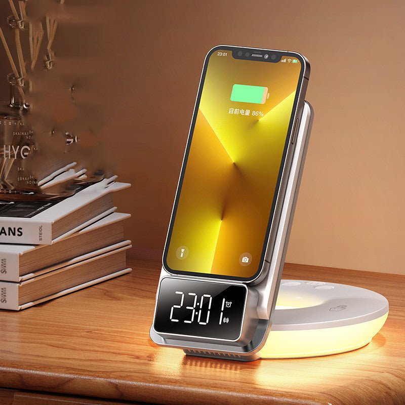 Multifunctional 15W Wireless Charger Foldable Desktop Stand With Night Light - Zambeel