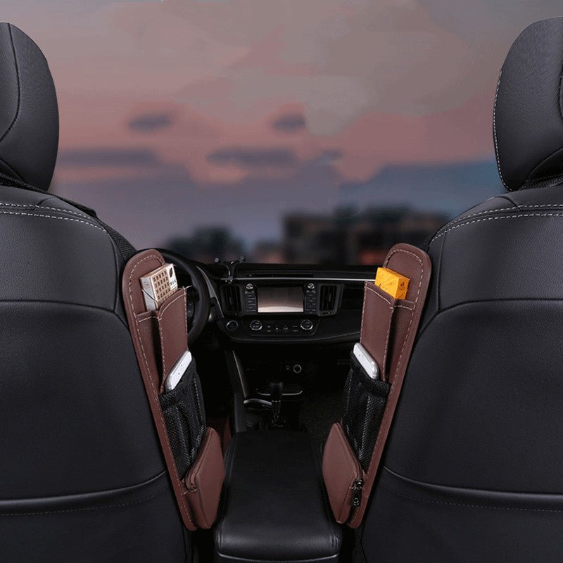 Multifunctional Car Leather Side Pocket Storage Bag - Zambeel