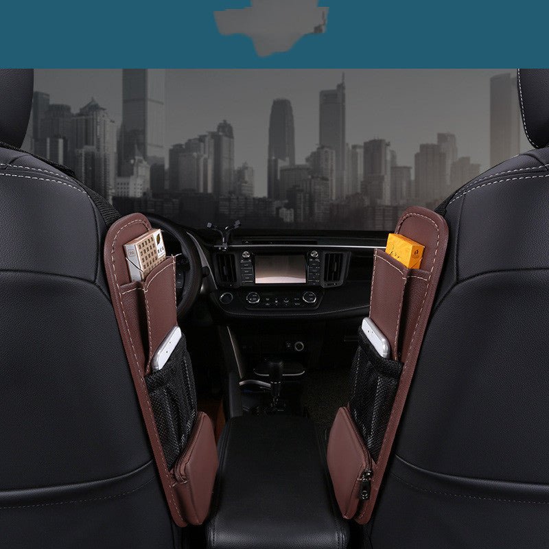 Multifunctional Car Leather Side Pocket Storage Bag - Zambeel