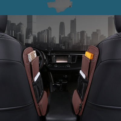 Multifunctional Car Leather Side Pocket Storage Bag - Zambeel