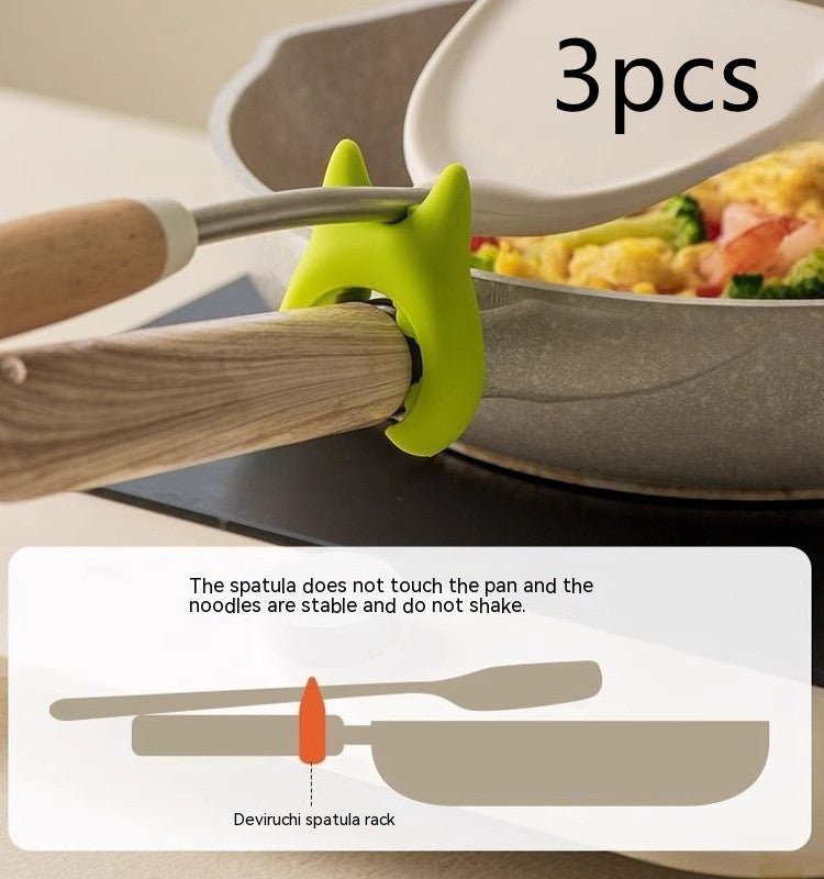 Multifunctional Spatula Holder Silicone Anti - overflow Spoon Holder Cooking Pot Anti - scalding Clip Kitchen Gadgets - Zambeel