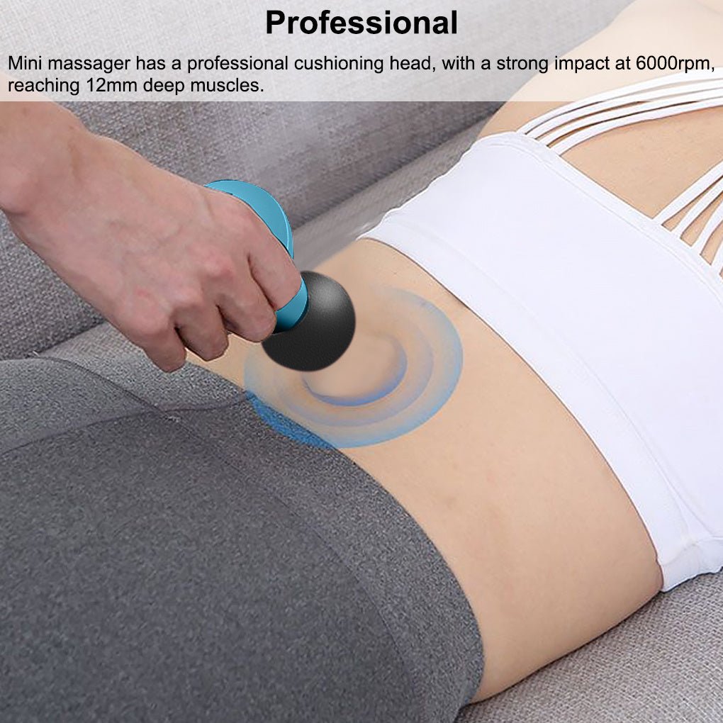 Muscle Massage Mini Pocket Electric Fascia Massage Back Neck Massager Gun For Body Deep Relief Pain Slimming Fascial Tool - Zambeel