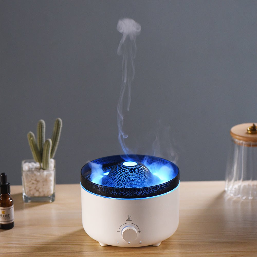 Mute Of New Small Simulated Flame Volcano Humidifier Flame Humidifier Volcano Diffuser Home Decorations - Zambeel
