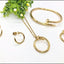 Nail Shape Gold Jewelry Set - Zambeel