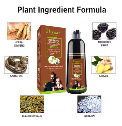 Natural Brown Hair Color Shampoo (400ml) - Zambeel