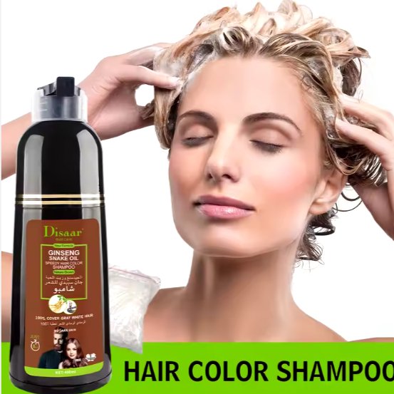 Natural Brown Hair Color Shampoo (400ml) - Zambeel