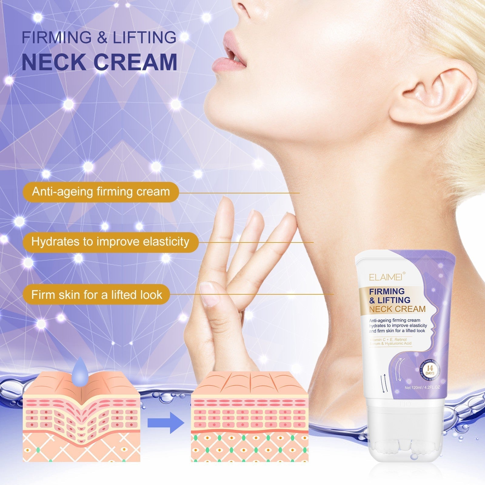 Neck Cream Neckline Cream Smooth Anti Aging Moisturizing Whitening Cream Beauty Firming Skin Care - Zambeel