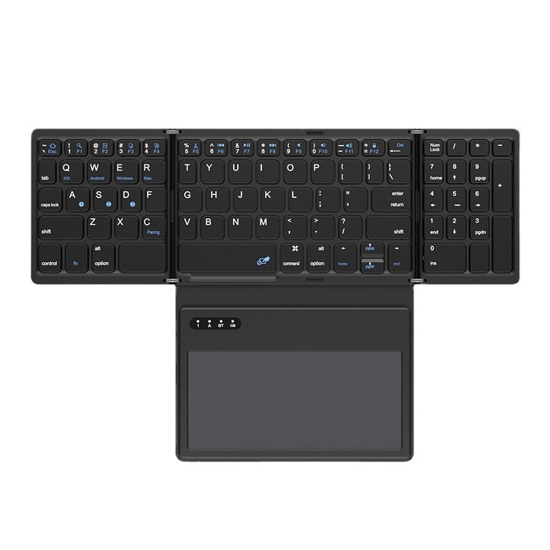 New B055 Business Leather Large Touch Version Bluetooth Folding Keyboard - Zambeel